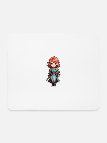 Dungeons & Dragon Female Warrior - Mousepad (Querformat) - Weiß