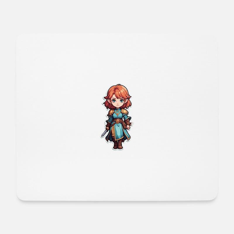 Dungeons & Dragon Female Warrior - Mousepad (Querformat) - Weiß