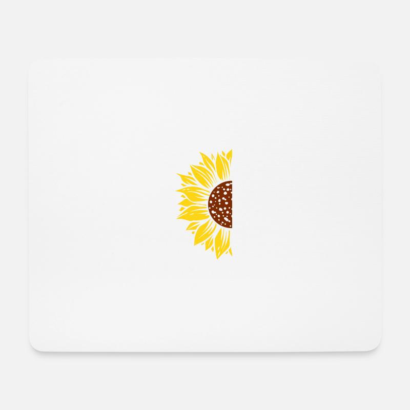 Halbe Sonnenblume - Mousepad (Querformat) - Weiß