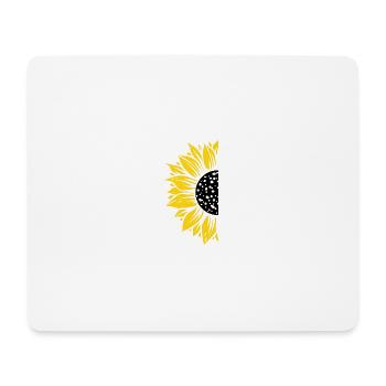 Half sunflower black and yellow - Mouse Pad (horizontal) - white - Front
