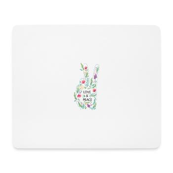 Liebe und Frieden Liebe und Frieden Freiheit glück - Mousepad (Querformat) - Weiß - Vorne