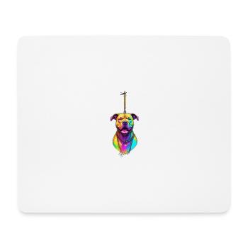 Hanged Dog in Neon Light Art - Bruh-Style shirt ! - Mouse Pad (horizontal) - white - Front