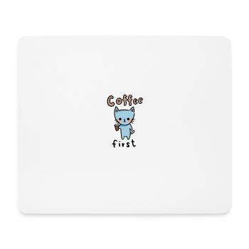 chat de café - Tapis de souris (format paysage) - blanc - Devant