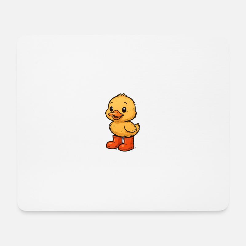 Niedliches Enten-Motiv mit Gummistiefeln - Mousepad (Querformat) - Weiß