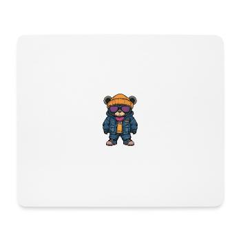 Bear Winter Comic - Mouse Pad (horizontal) - white - Front