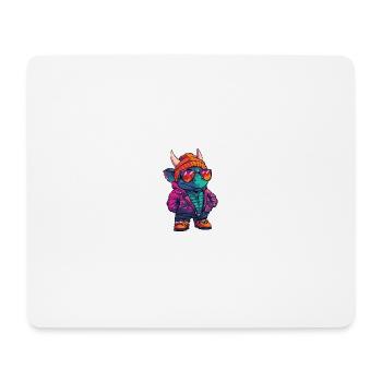 Dinosaur triceratops Winter Comic - Mouse Pad (horizontal) - white - Front