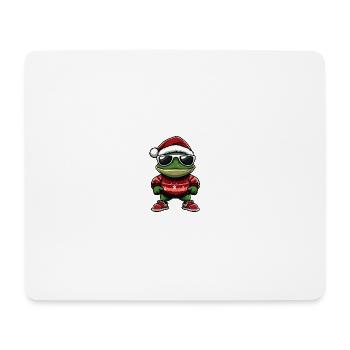 Frosch Weihnachten Cool X-Mas - Mousepad (Querformat) - Weiß - Vorne