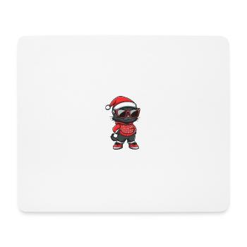 Katze Weihnachten Cool X-Mas - Mousepad (Querformat) - Weiß - Vorne