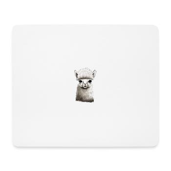 Alpaga moelleux et mignon - Tapis de souris (format paysage) - blanc - Devant