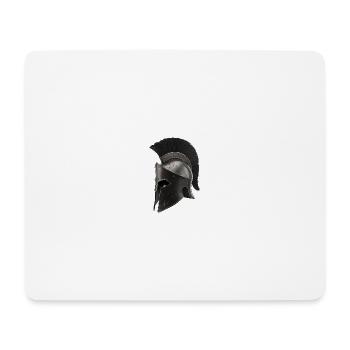 Rostiger Kriegerhelm mit schwarzer Feder - Mousepad (Querformat) - Weiß - Vorne
