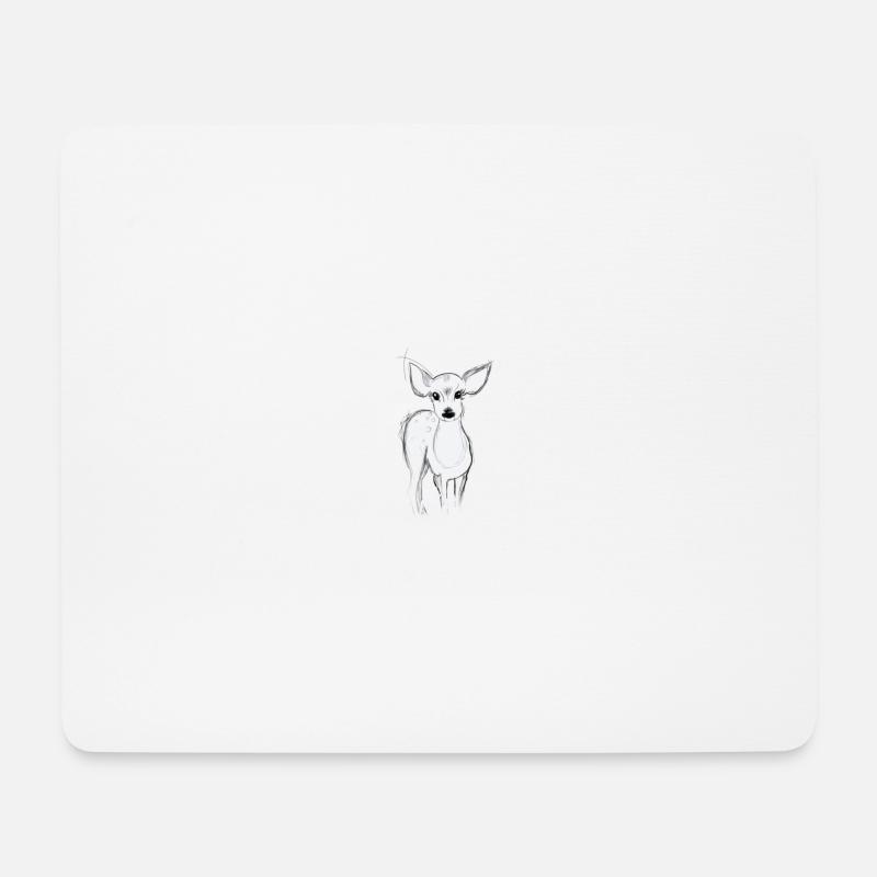 Petit cerf - Tapis de souris (format paysage) - blanc