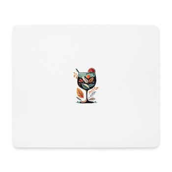 Botanische Weinglasblüte - Mousepad (Querformat) - Weiß - Vorne