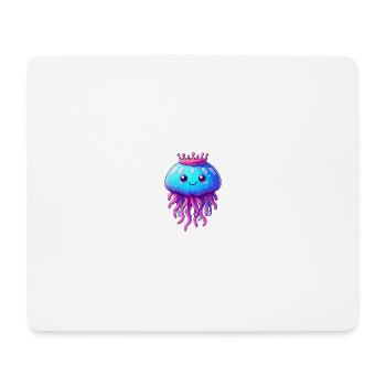 A jellyfish with a crown - Mouse Pad (horizontal) - white - Front