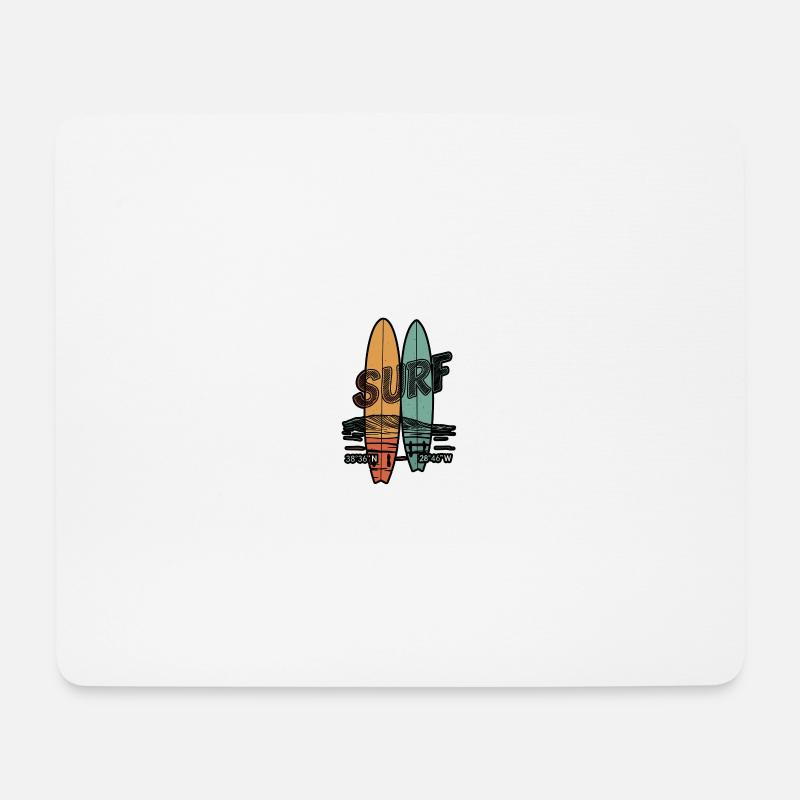 Planches de surf rétro - Tapis de souris (format paysage) - blanc