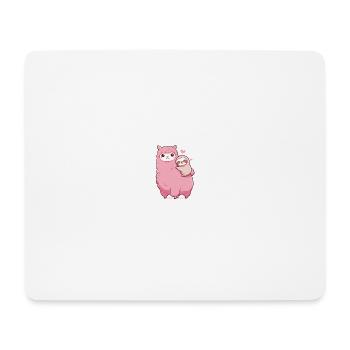 Alpaca Llama Sloth Llama Llama kawaii pink cute pink - Mouse Pad (horizontal) - white - Front