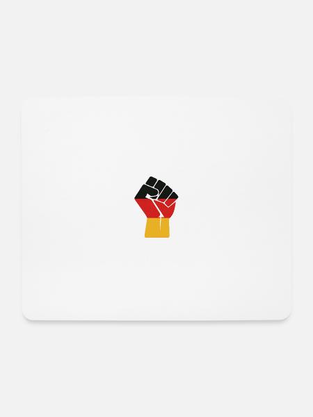 Flaggenfaust Kraft der Einheit - Mousepad (Querformat) - Weiß
