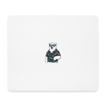 Funny Summer Polar Bear - Mouse Pad (horizontal) - white - Front