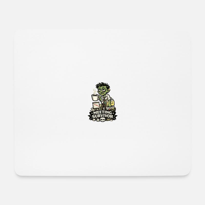 Meeting Survivor Zombie Büro - Mousepad (Querformat) - Weiß