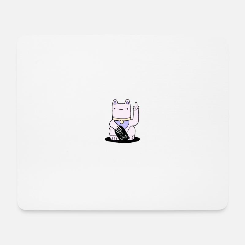 GLÜCKSKATZE - Mousepad (Querformat) - Weiß