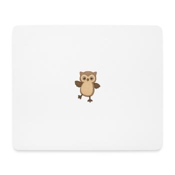 T-shirts hibou pour enfants – Clever Forest Animal Design - Tapis de souris (format paysage) - blanc - Devant