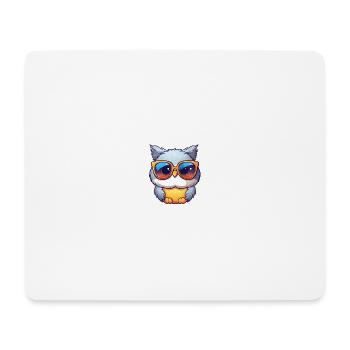 Little cute owl wearing sunglasses. - Mouse Pad (horizontal) - white - Front