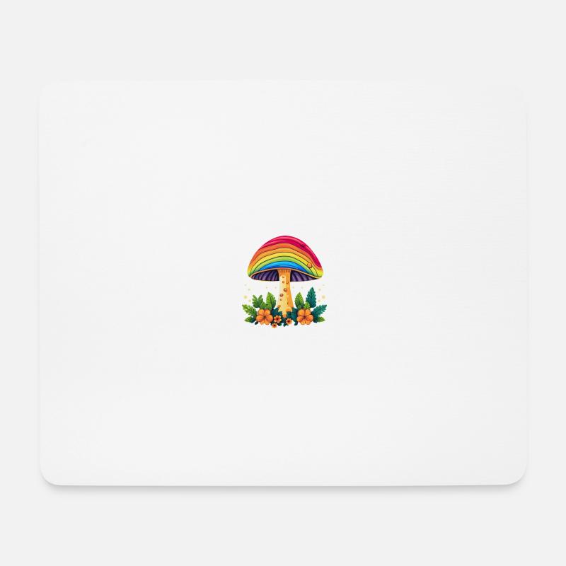 Regenbogen Waldwunder: Der LGBTQAI+ Pilz - Mousepad (Querformat) - Weiß