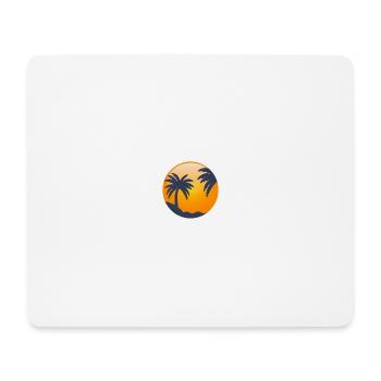 Sonne hinter Palmen - Mousepad (Querformat) - Weiß - Vorne