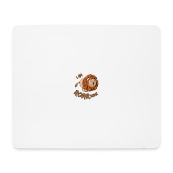 Löwe - I am roarsome / awesome - Mousepad (Querformat) - Weiß - Vorne