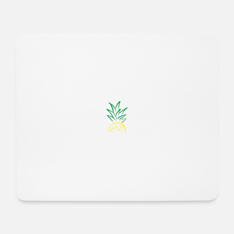 Ananas Sketch – Fresh Fruit Graphic - Mousepad (Querformat) - Weiß