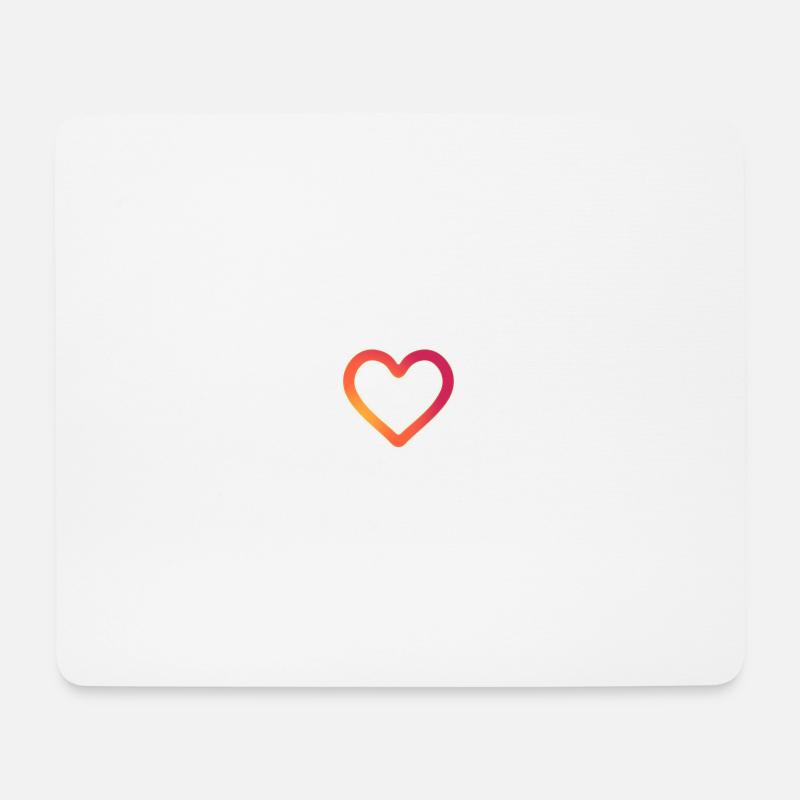 herz neon - Mousepad (Querformat) - Weiß