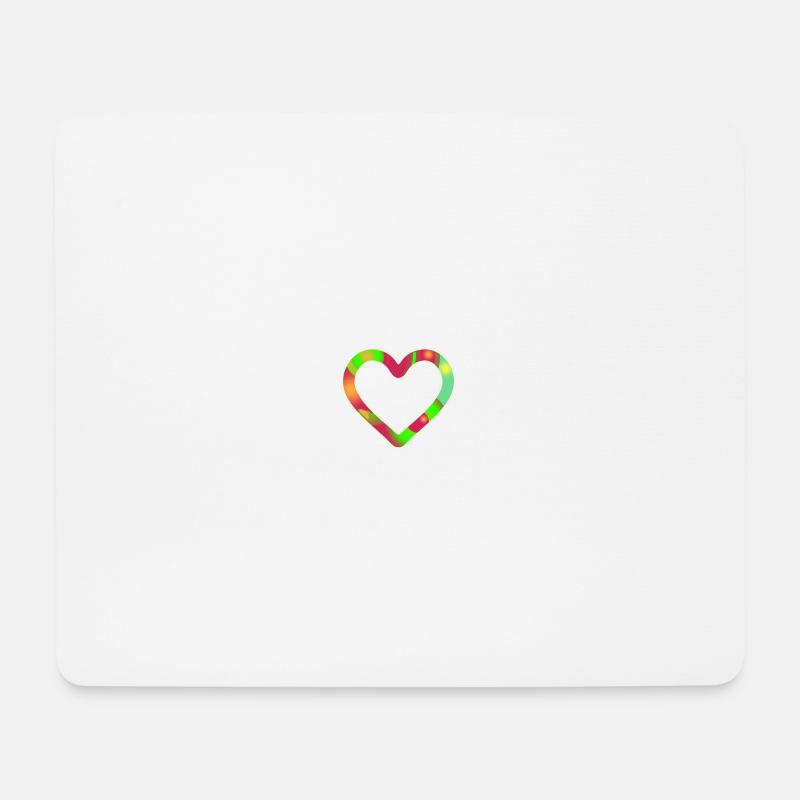 Herz neon - Mousepad (Querformat) - Weiß
