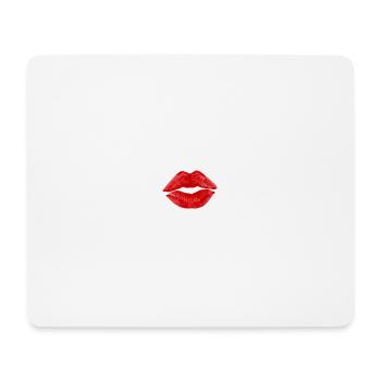 Kussmund Lippenstift Geschenk Paare - Mousepad (Querformat) - Weiß - Vorne