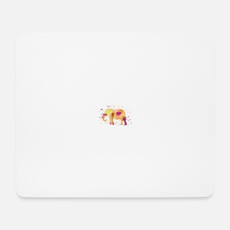 Elefant - Mousepad (Querformat) - Weiß