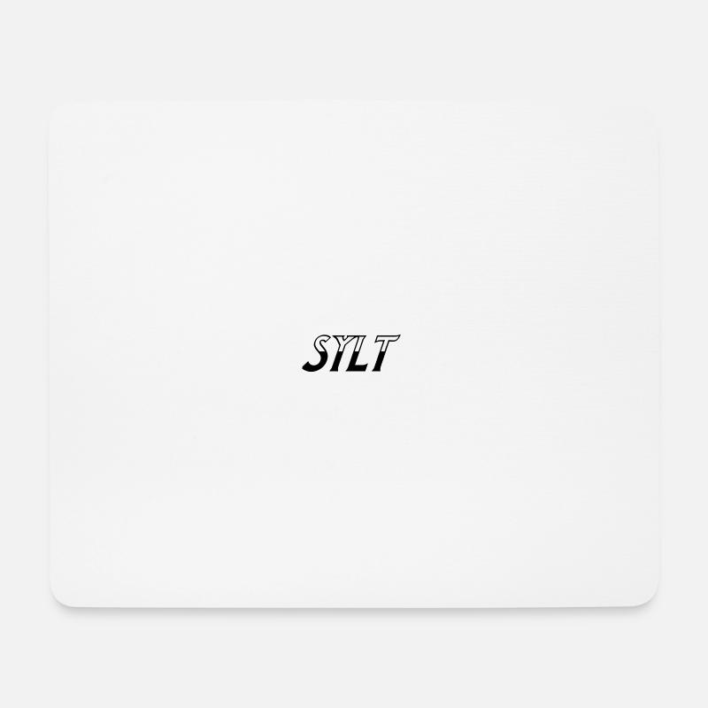 Elegantes schwarzes Schriftzugdesign Sylt - Mousepad (Querformat) - Weiß
