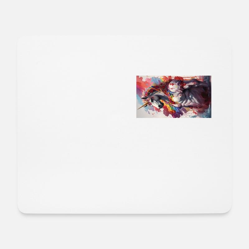 Einhornmann, Bunt, Muskulös - Mousepad (Querformat) - Weiß