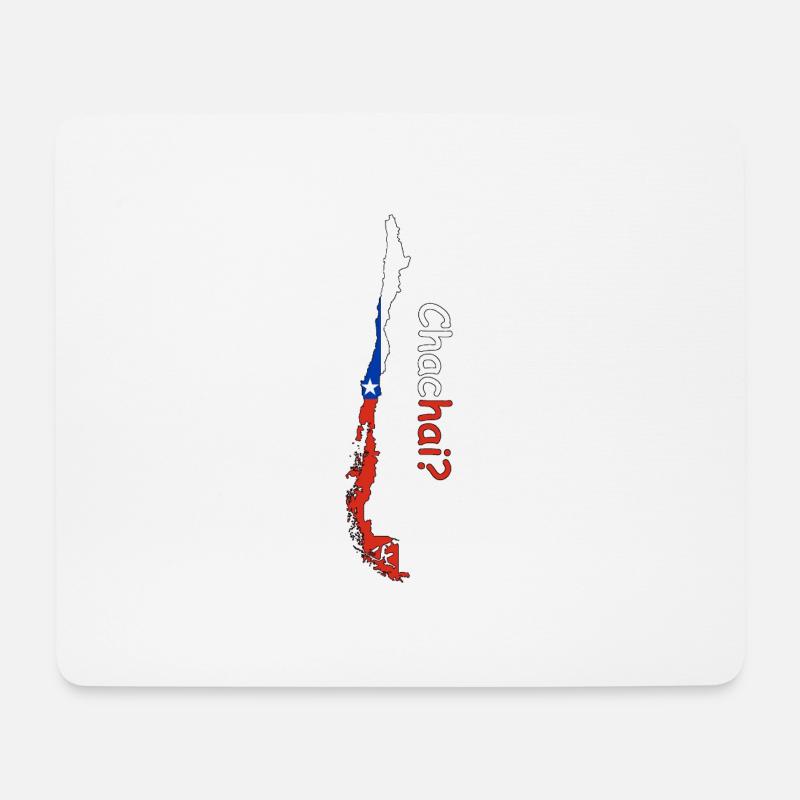 Chile Silhouette Flagge - Mousepad (Querformat) - Weiß