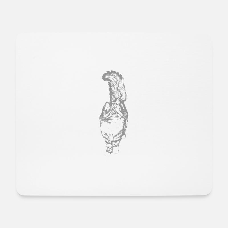 norwegische_waldkatze - Mousepad (Querformat) - Weiß
