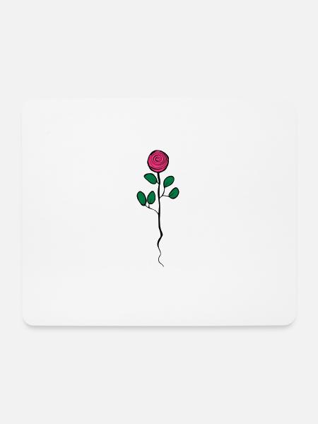 Rose - Mousepad (Querformat) - Weiß