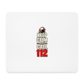 Feuerwehr – Keep Calm and Call 112 - Mousepad (Querformat) - Weiß - Vorne