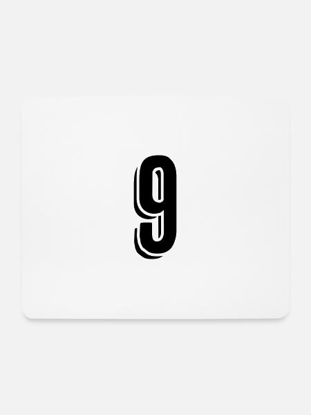 Maillot numéro neuf - numéro - 9 - Tapis de souris (format paysage) - blanc