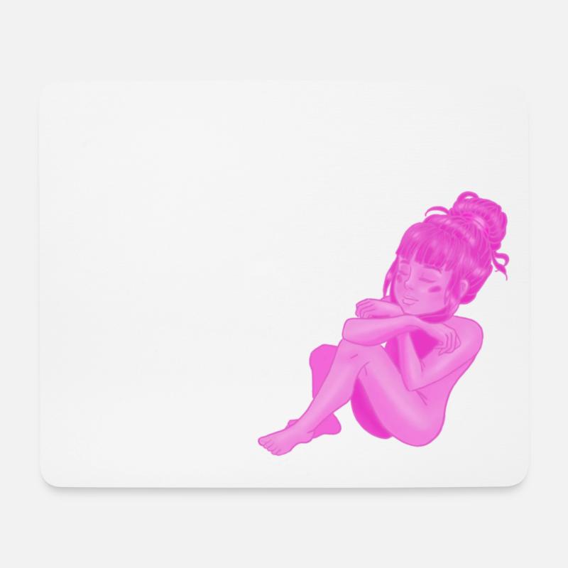 Pinkes Comic / Anime Girl - Mousepad (Querformat) - Weiß