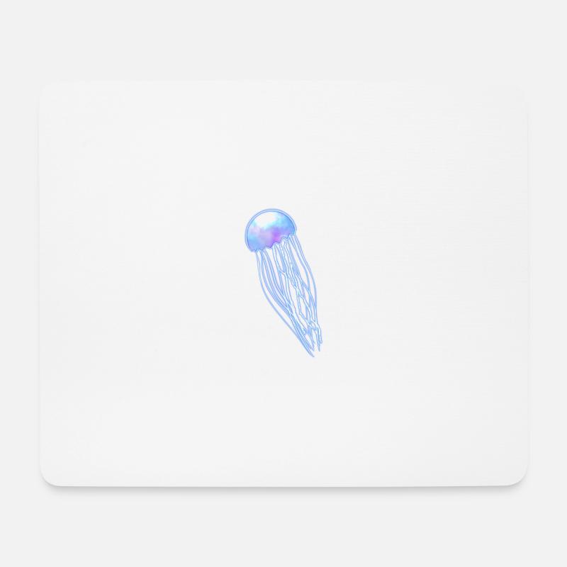 Méduses bleues - Tapis de souris (format paysage) - blanc