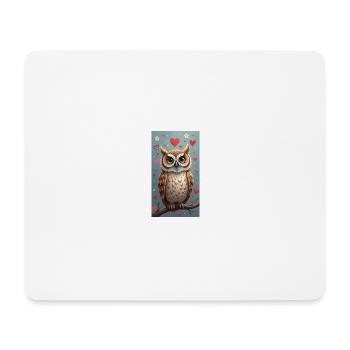 Verliebte Eule - Mousepad (Querformat) - Weiß - Vorne