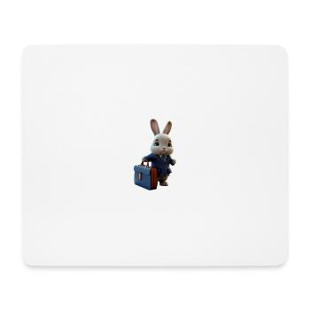 Business Rabbit - Mousepad (Querformat) - Weiß - Vorne