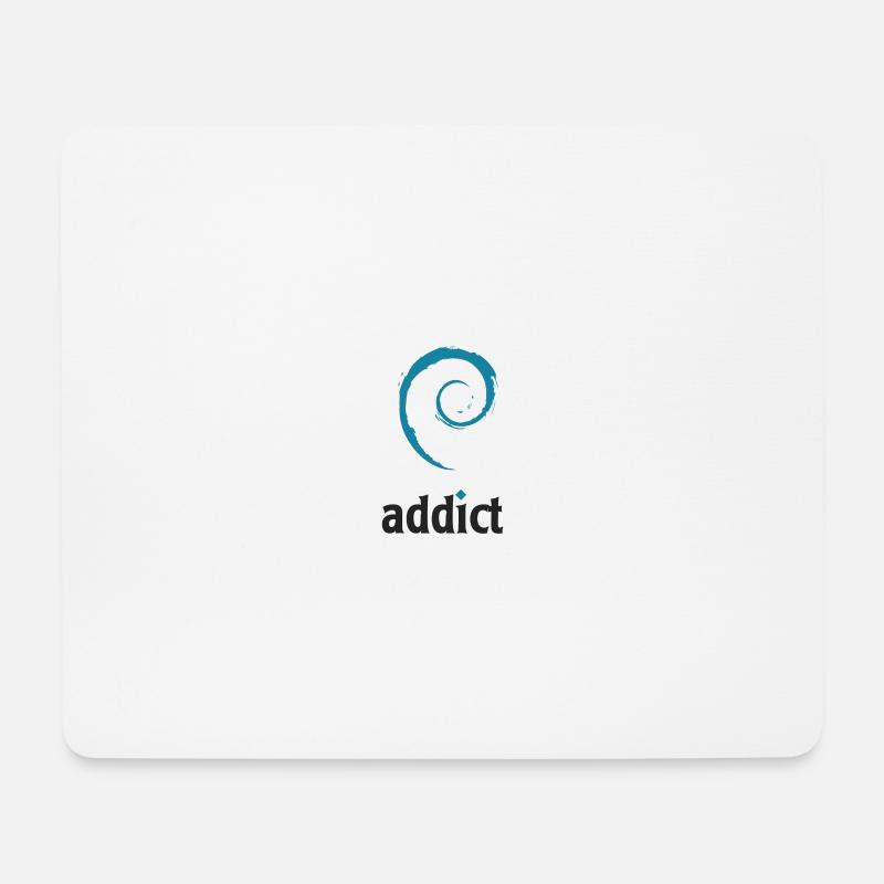 DebianAddict - Mousepad (Querformat) - Weiß
