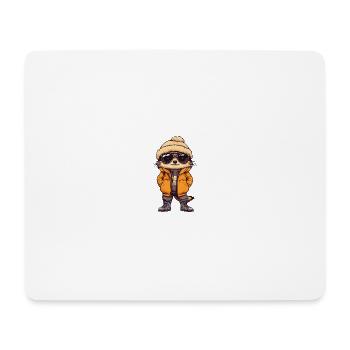 Bande dessinée d’hiver suricate - Tapis de souris (format paysage) - blanc - Devant