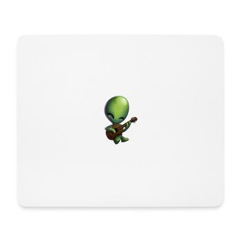 Alien with guitar - Mouse Pad (horizontal) - white - Front