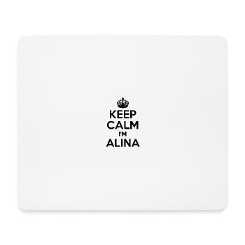 T-Shirt mit Aufdruck „Keep calm, I’m Alina“ - Mousepad (Querformat) - Weiß - Vorne