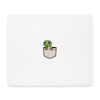 Funny Lizard in Pocket - Cute Reptile Product Gift - Mouse Pad (horizontal) - white - Front