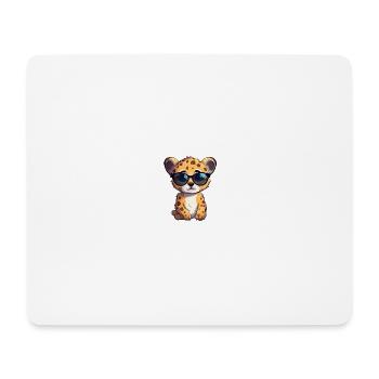 Little cute cheetah wearing sunglasses. - Mouse Pad (horizontal) - white - Front